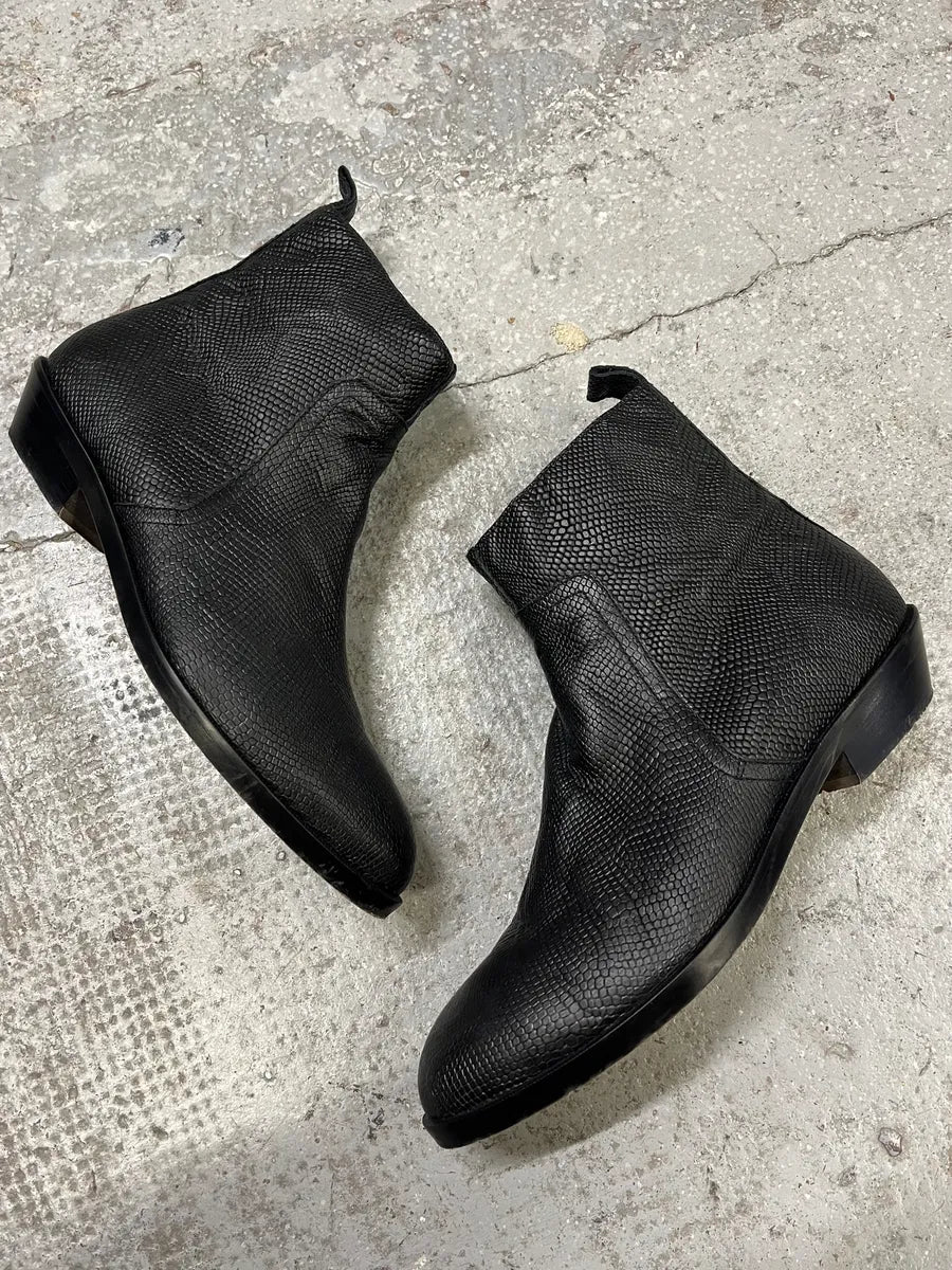 Maison Margiela Black Grained Leather Boots hyFBNzU 1