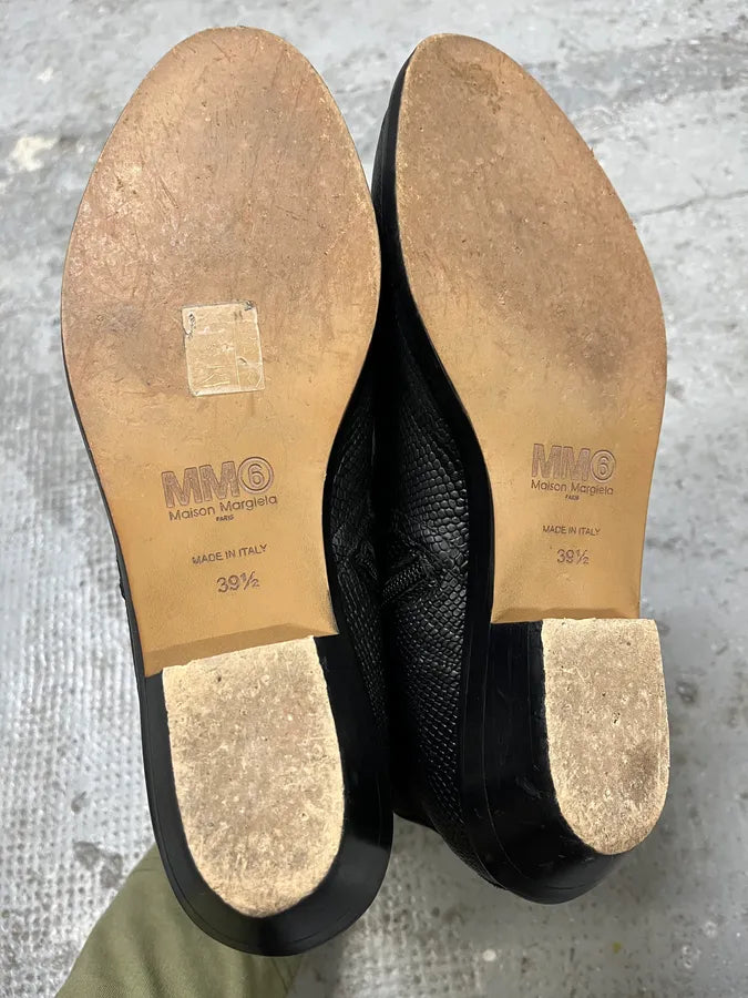 Maison Margiela Black Grained Leather Boots hyFBNzU 5