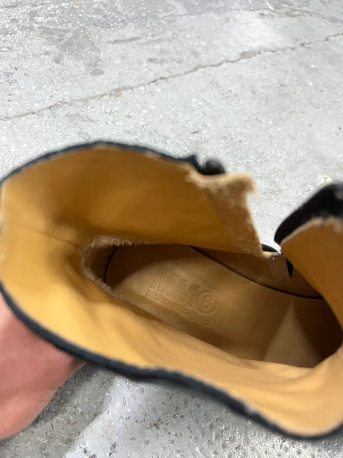 Maison Margiela Black Grained Leather Boots hyFBNzU 6