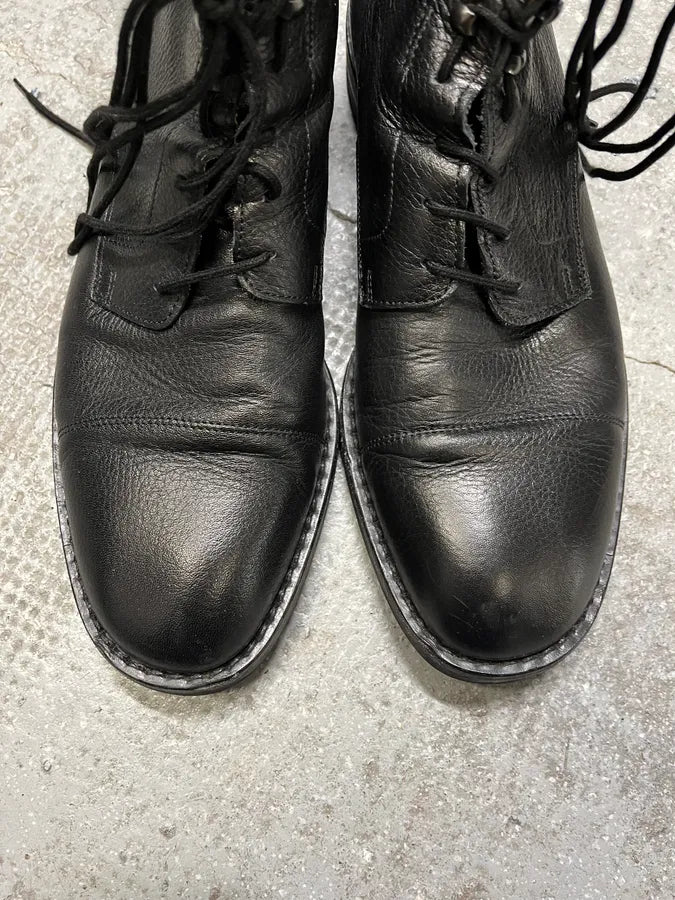 Maison Margiela Black High Combat Leather Boits (42eu/us8.5) IulvdJJ 4