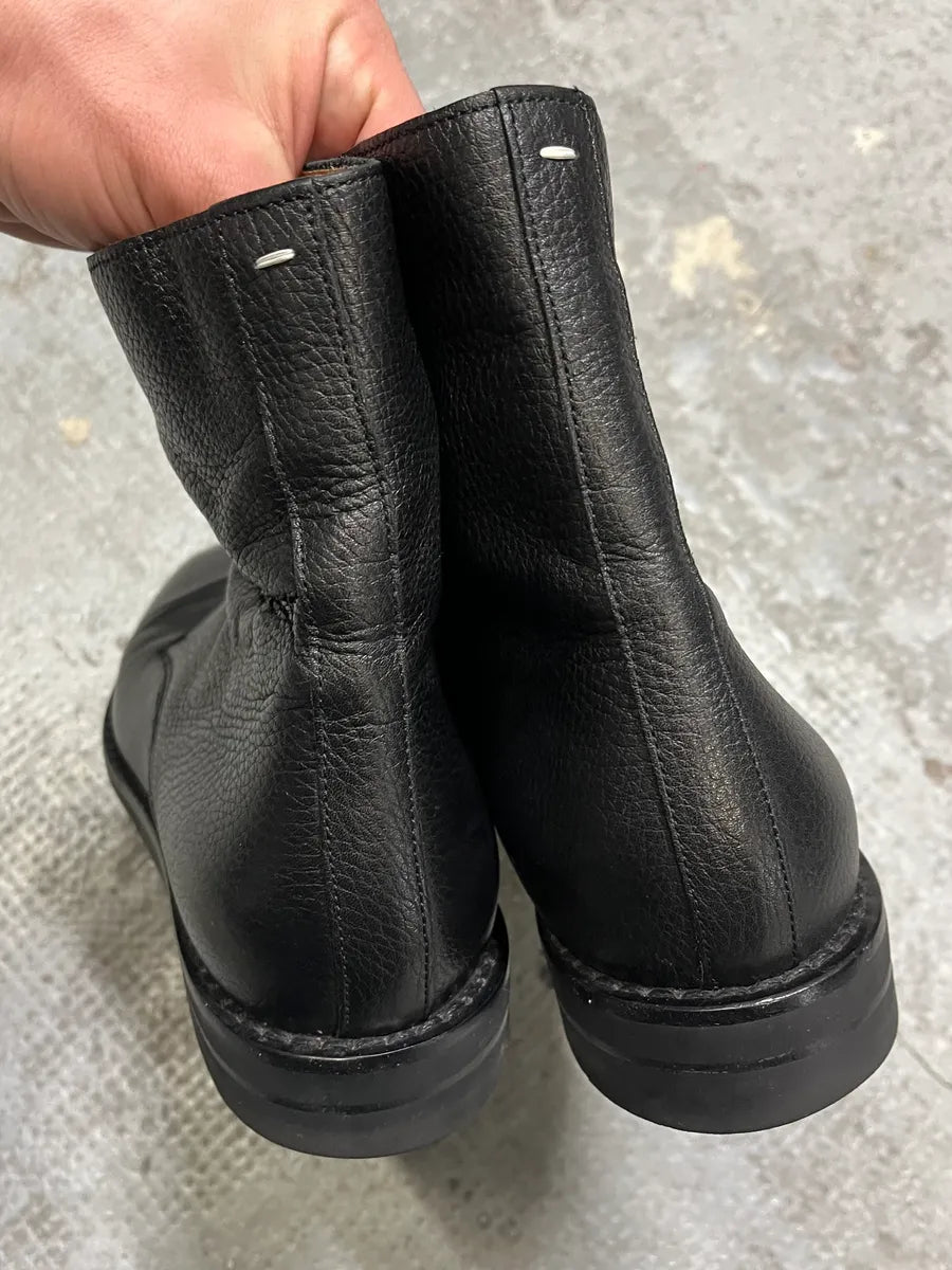 Maison Margiela Black High Combat Leather Boits (42eu/us8.5) IulvdJJ 5