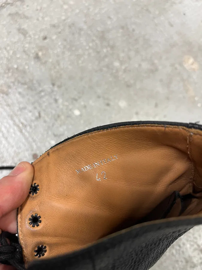 Maison Margiela Black High Combat Leather Boits (42eu/us8.5) IulvdJJ 7