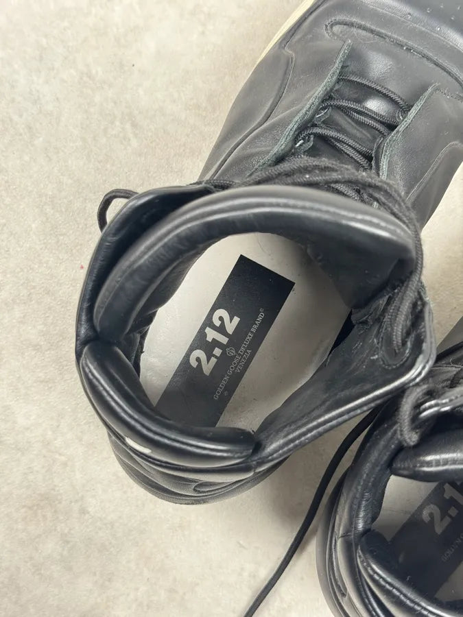 Maison Margiela Black High Leather Avant-Garde Sneakers yTMyJye 6