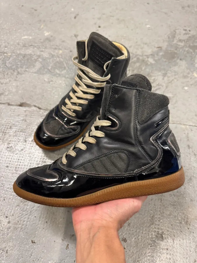 Maison Margiela Black Hybrid Satin Leather High Shoes (41eu/us8) HotxNCO 1