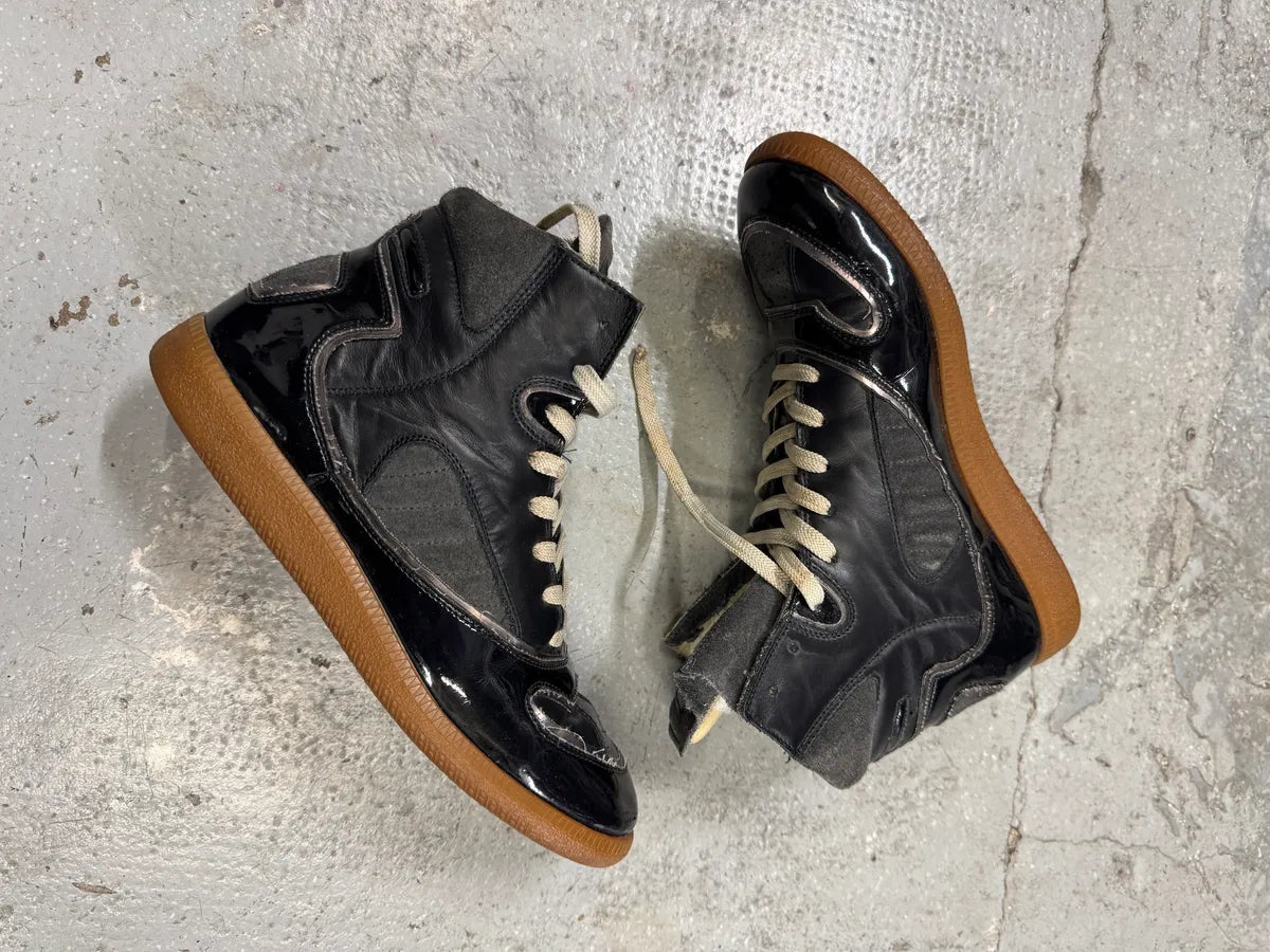 Maison Margiela Black Hybrid Satin Leather High Shoes (41eu/us8) HotxNCO 2