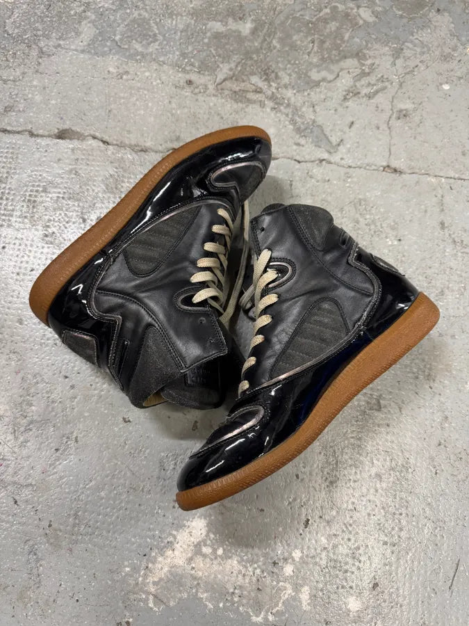 Maison Margiela Black Hybrid Satin Leather High Shoes (41eu/us8) HotxNCO 3