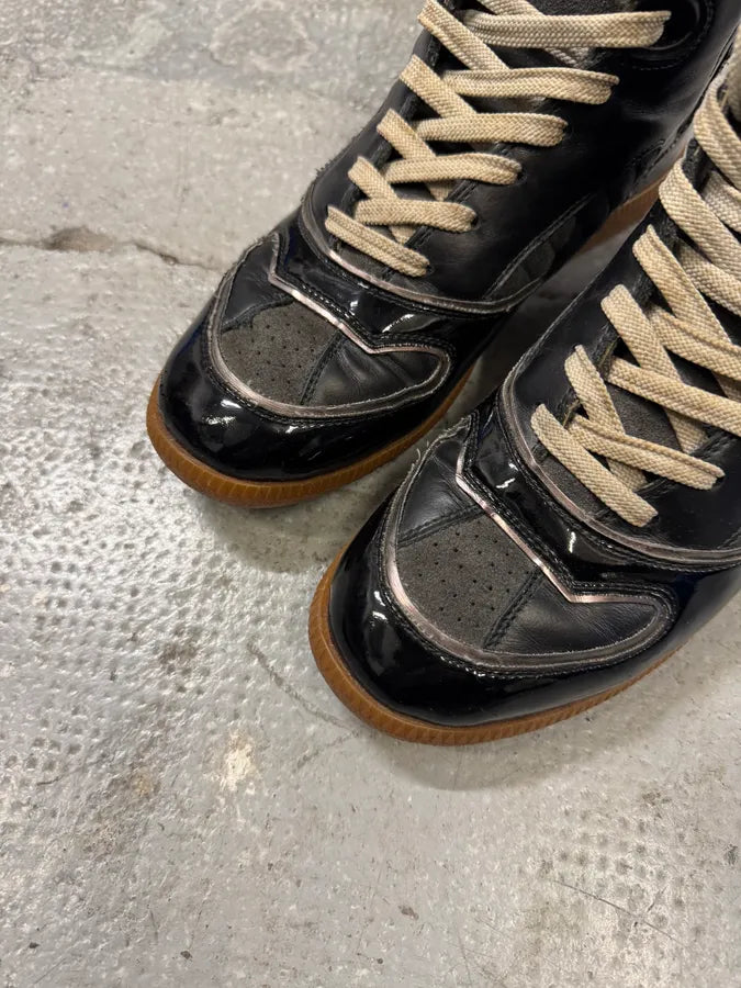 Maison Margiela Black Hybrid Satin Leather High Shoes (41eu/us8) HotxNCO 5