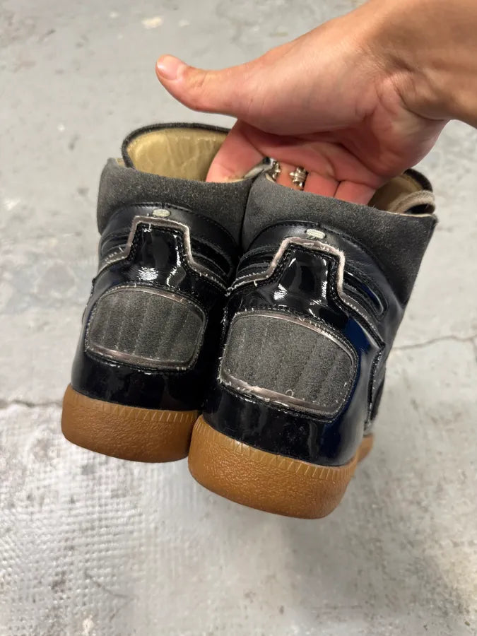 Maison Margiela Black Hybrid Satin Leather High Shoes (41eu/us8) HotxNCO 8