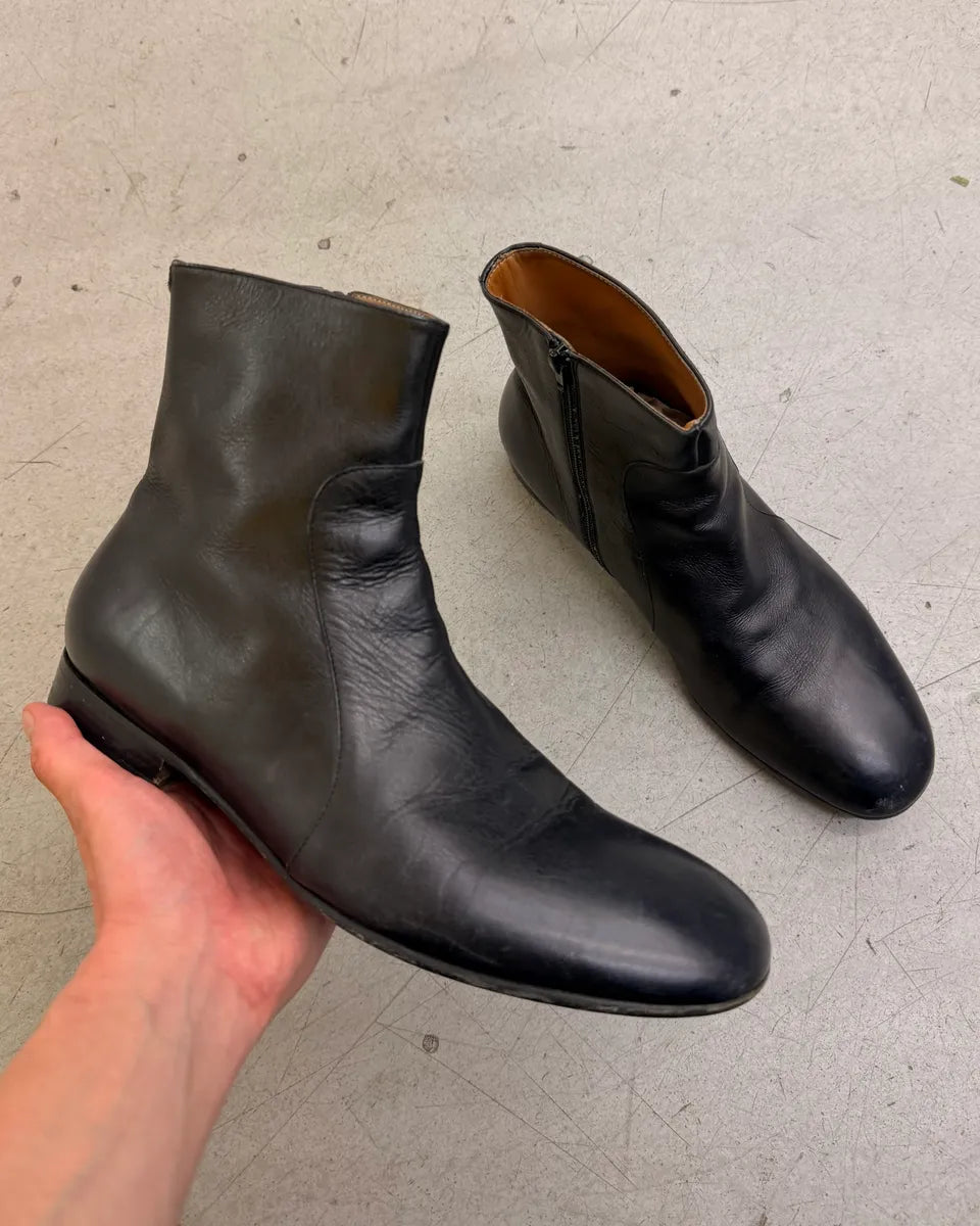 Maison Margiela Black Leather Boots FigutXr 0
