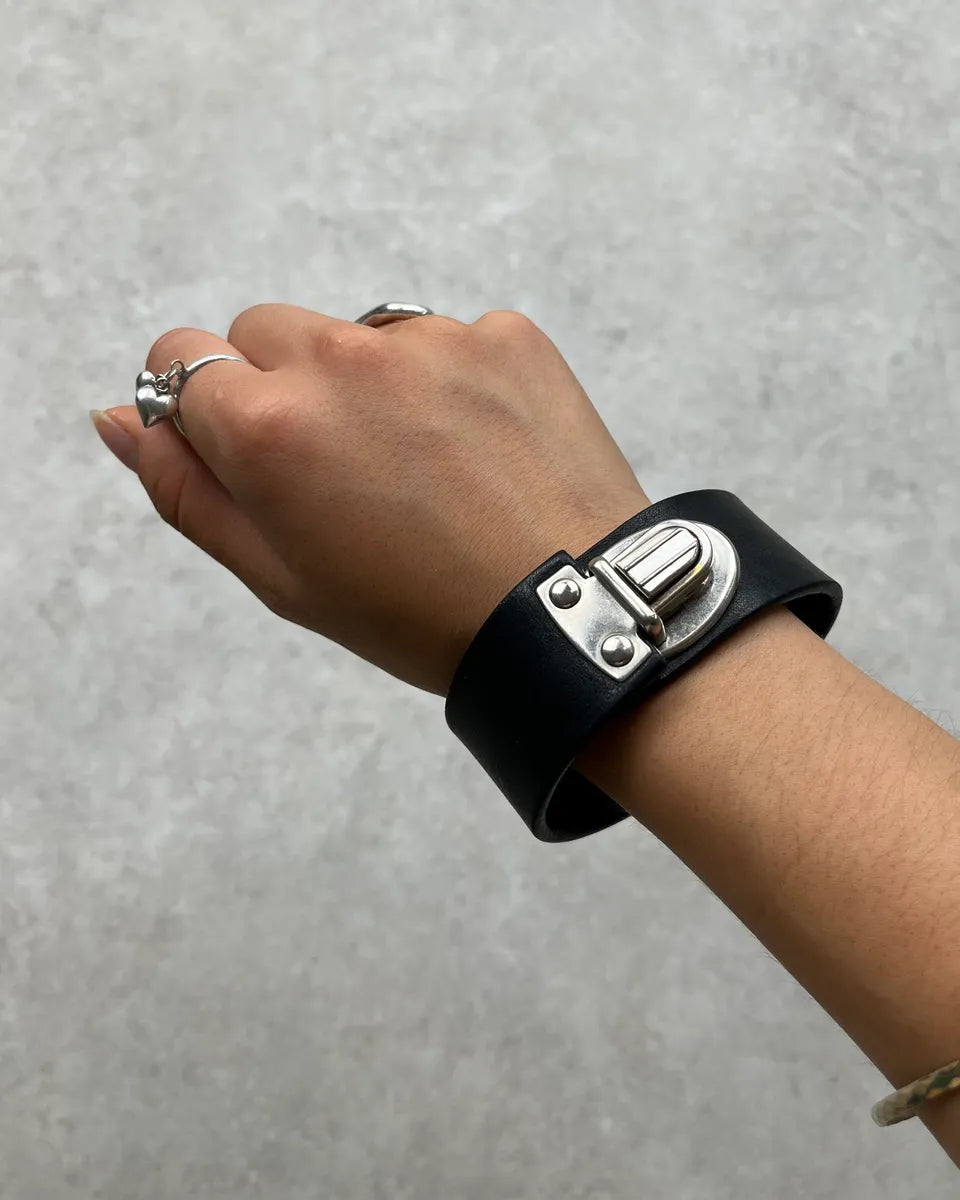 Maison Margiela Black Leather Bracelet VmBgBaO 0
