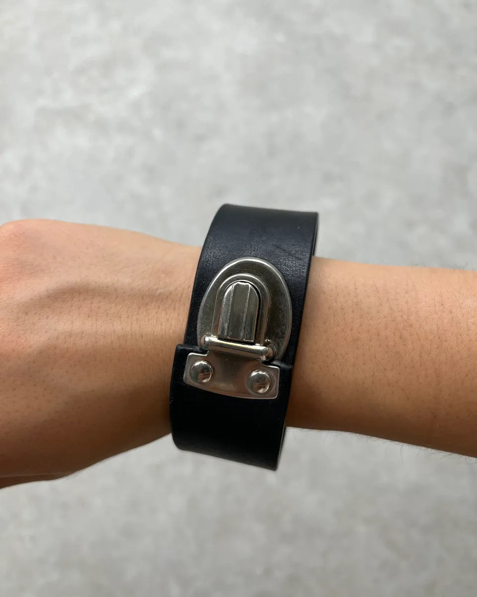 Maison Margiela Black Leather Bracelet VmBgBaO 2