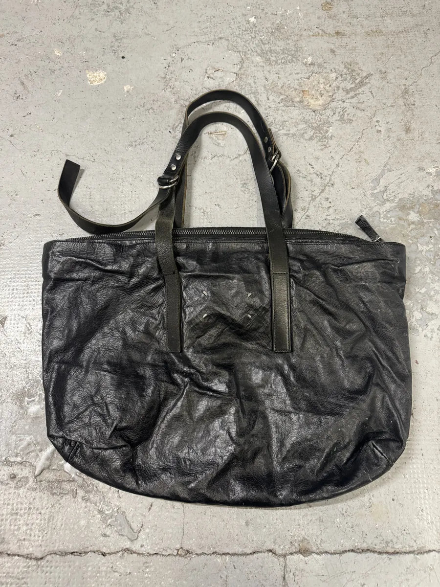 Maison Margiela Black Leather Cabas Handle Bag (OS) 0