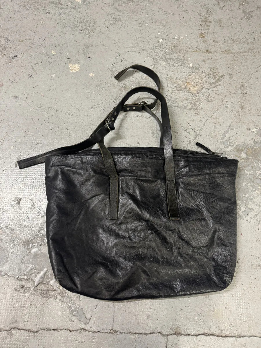 Maison Margiela Black Leather Cabas Handle Bag (OS) 2