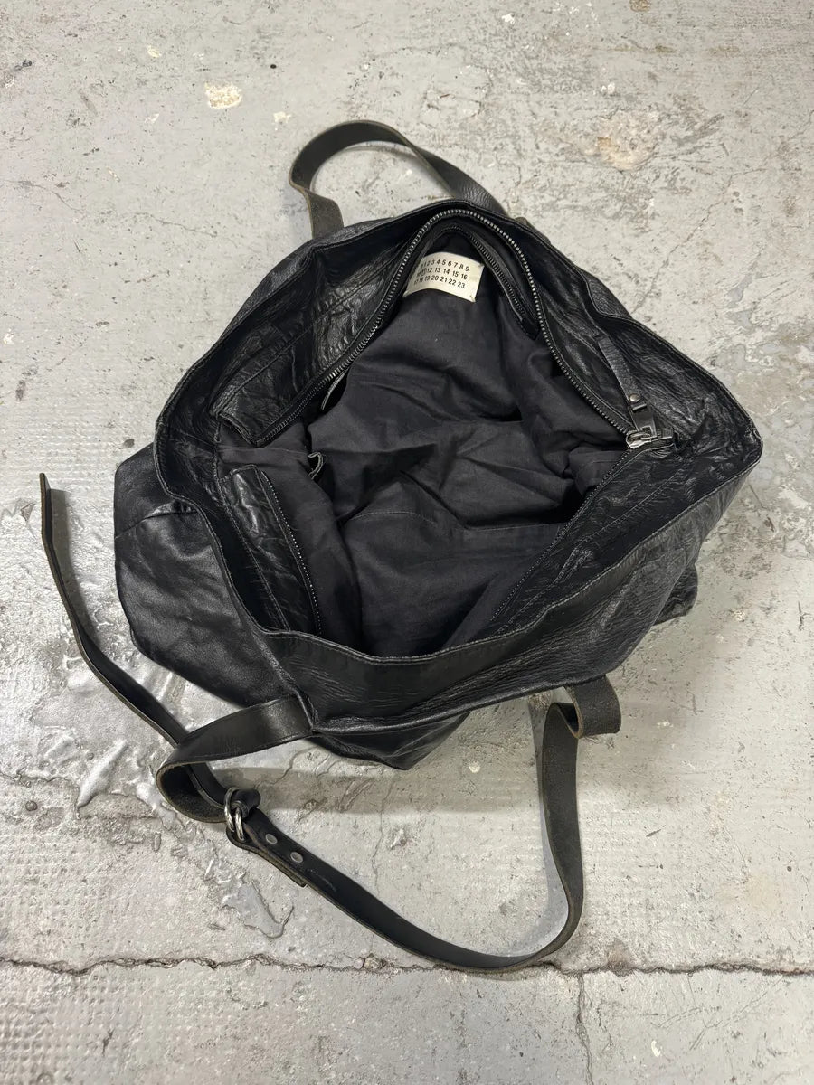 Maison Margiela Black Leather Cabas Handle Bag (OS) 3