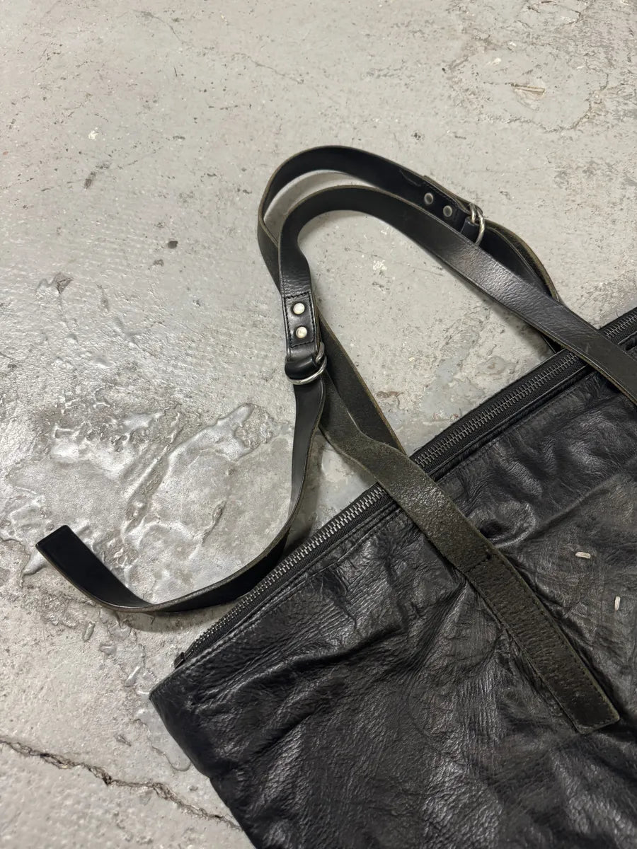 Maison Margiela Black Leather Cabas Handle Bag (OS) 5