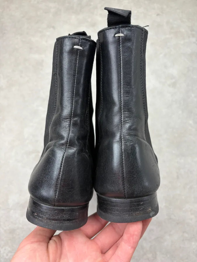 Maison Margiela Black Leather Chelsea Boots JXSbtgT 5