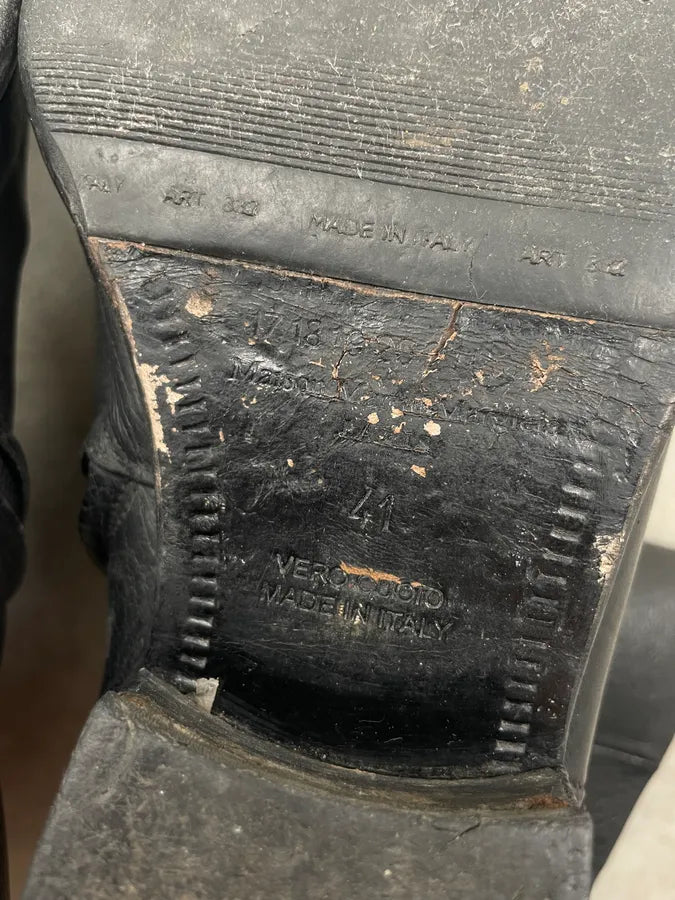 2000s Maison MartinMargiela Black Leather Cuban Heels Boots BBDHPsm 8