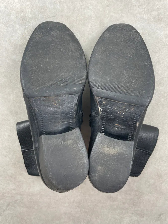 2000s Maison MartinMargiela Black Leather Cuban Heels Boots BBDHPsm 7