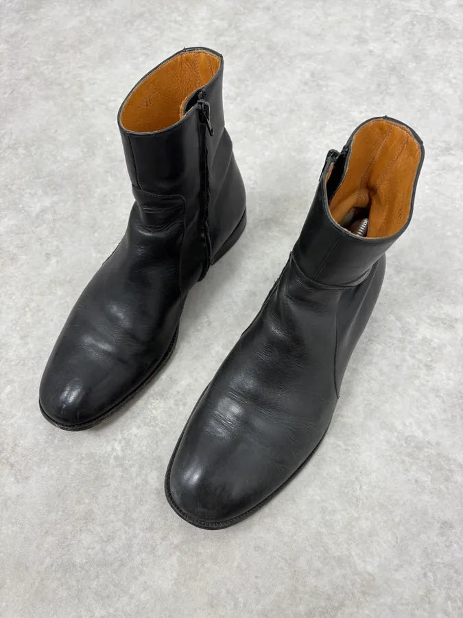 Maison Margiela Black Leather Eroded Boots DlKhLoI 2