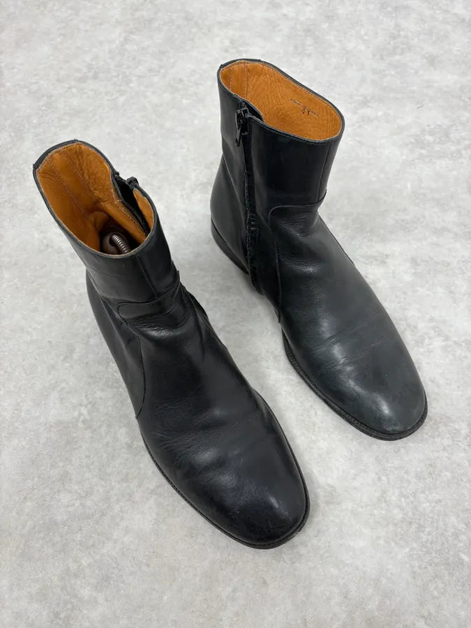 Maison Margiela Black Leather Eroded Boots DlKhLoI 3