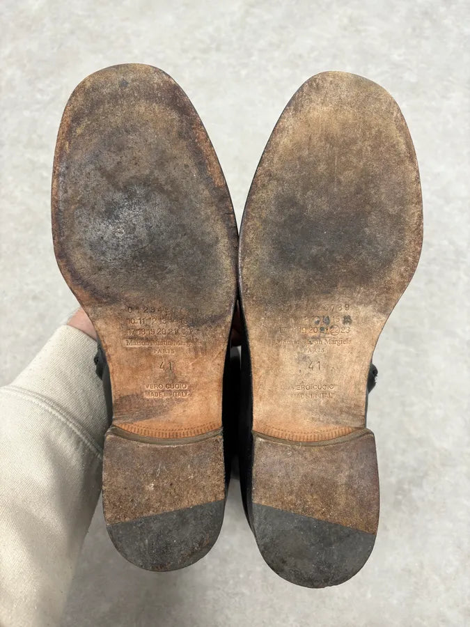 Maison Margiela Black Leather Eroded Boots DlKhLoI 6