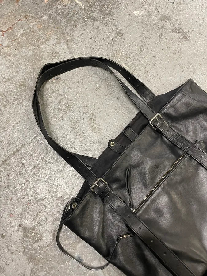 Maison Margiela Black Leather Handle Bag (OS) kRizNze 4