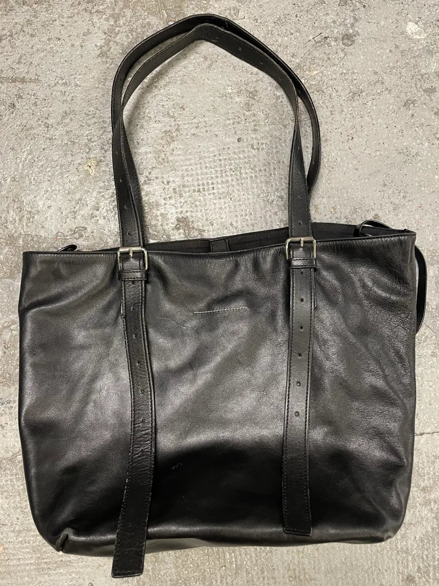 Maison Margiela Black Leather Handle Bag (OS) kRizNze 5