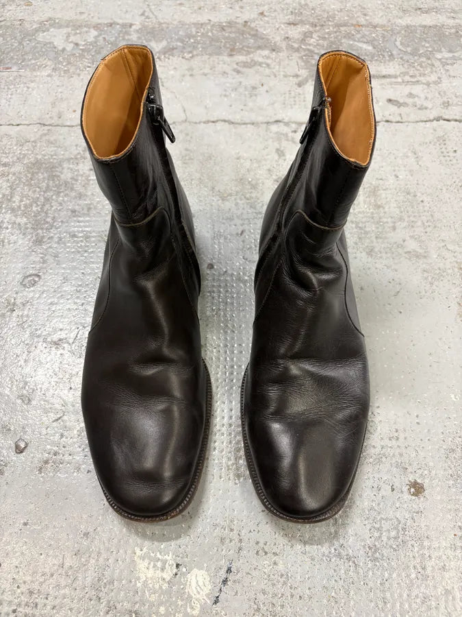 Maison Margiela Black Leather Zip Boots mMiOQYi 1