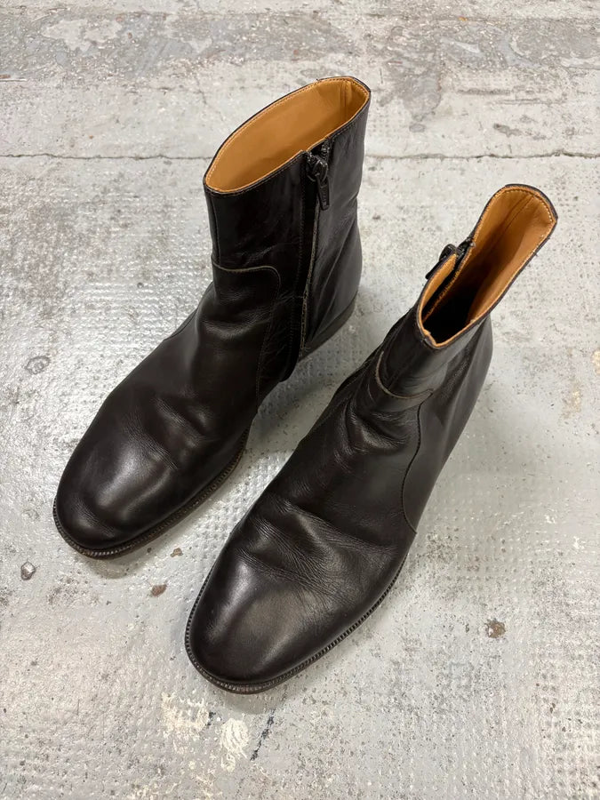 Maison Margiela Black Leather Zip Boots mMiOQYi 2