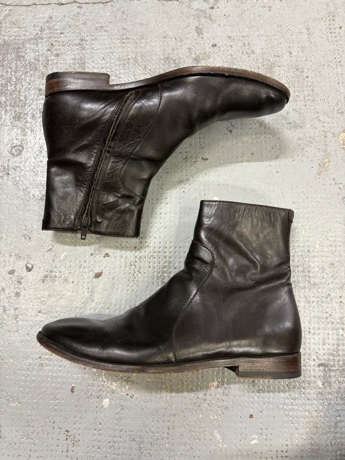 Maison Margiela Black Leather Zip Boots mMiOQYi 3