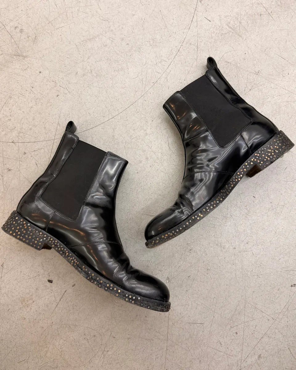 Maison Margiela Black Nail Sole Leather Chelsea Boots CmRwifV 3