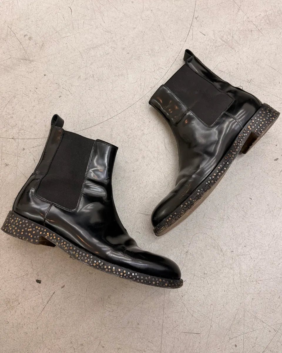 Maison Margiela Black Nail Sole Leather Chelsea Boots CmRwifV 4