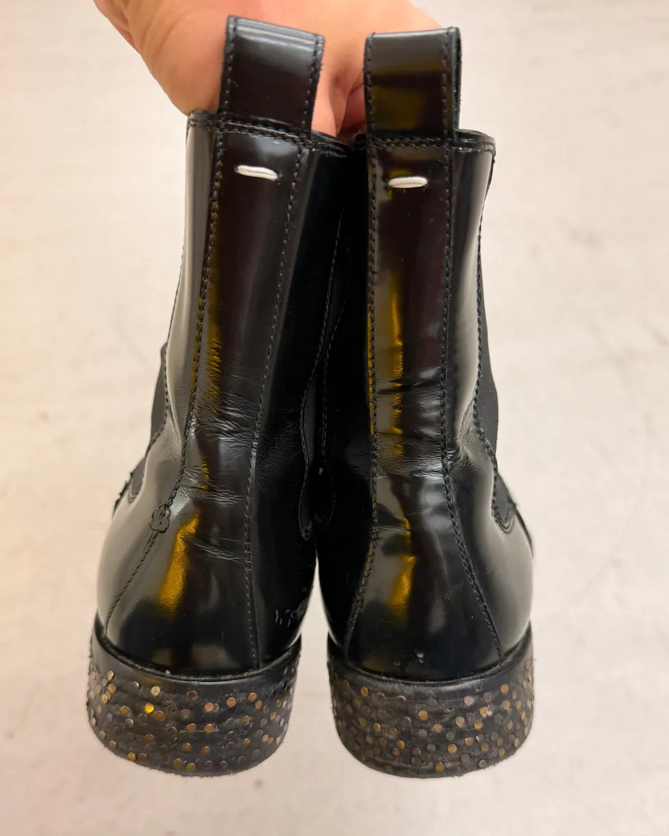 Maison Margiela Black Nail Sole Leather Chelsea Boots CmRwifV 5