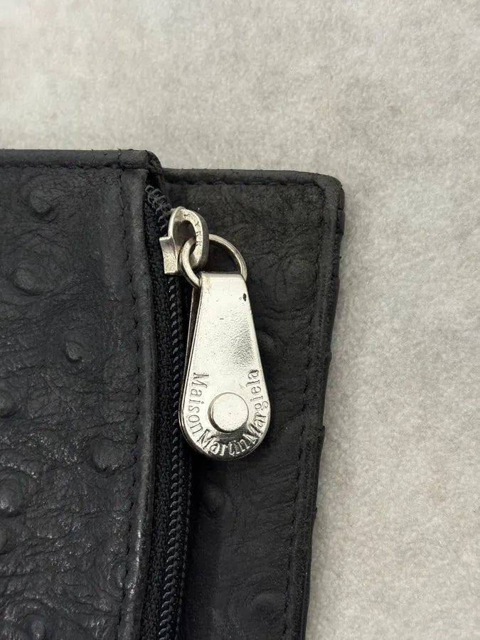 Maison Margiela Black Ostrich Effect Leather Wallet PSYmzor 5