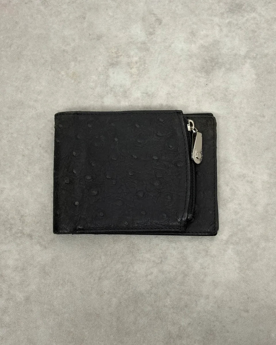 Maison Margiela Black Ostrich Effect Leather Wallet PSYmzor 0