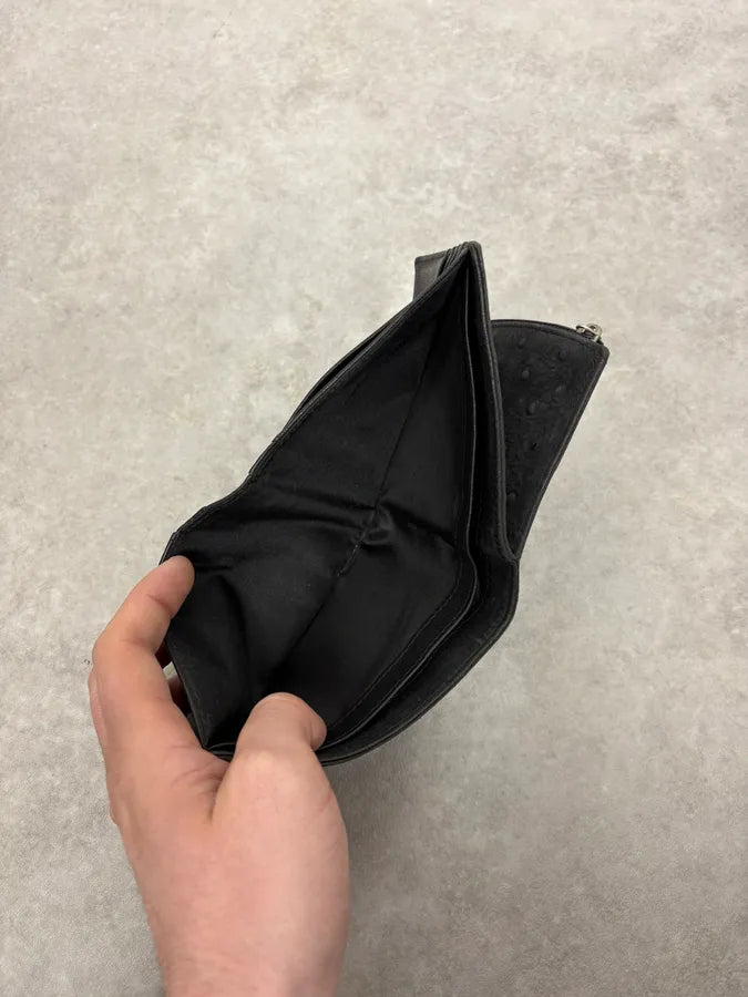 Maison Margiela Black Ostrich Effect Leather Wallet PSYmzor 4
