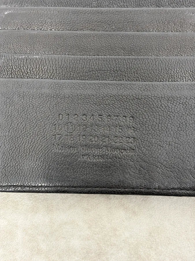 Maison Margiela Black Ostrich Effect Leather Wallet PSYmzor 6