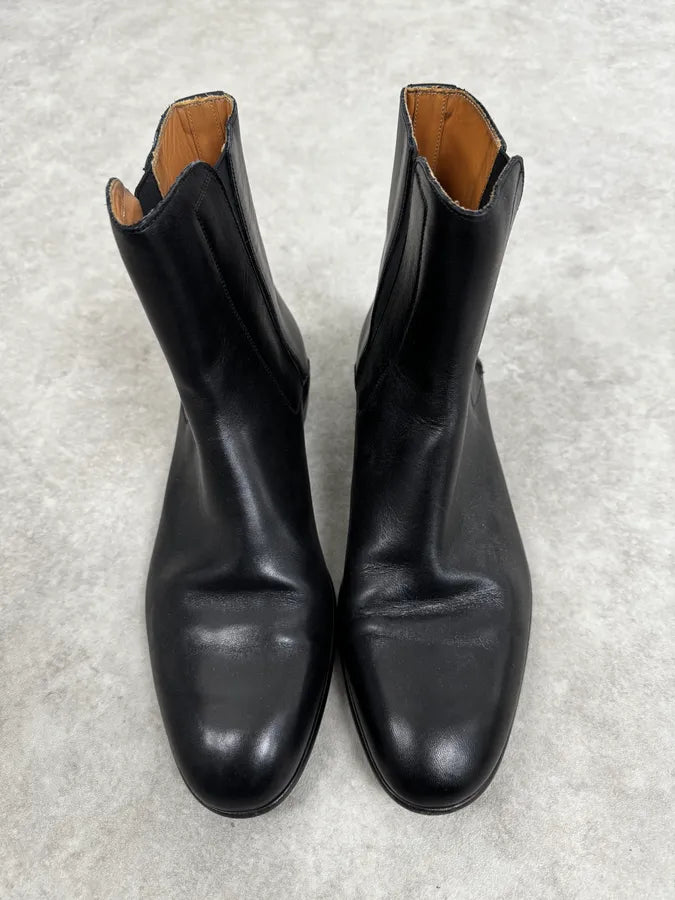 Maison Margiela Black Premium Minimalist Leather Boots vkHNlaK 3