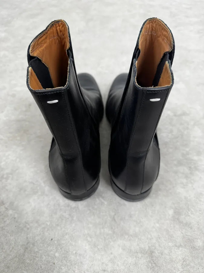 Maison Margiela Black Premium Minimalist Leather Boots vkHNlaK 4