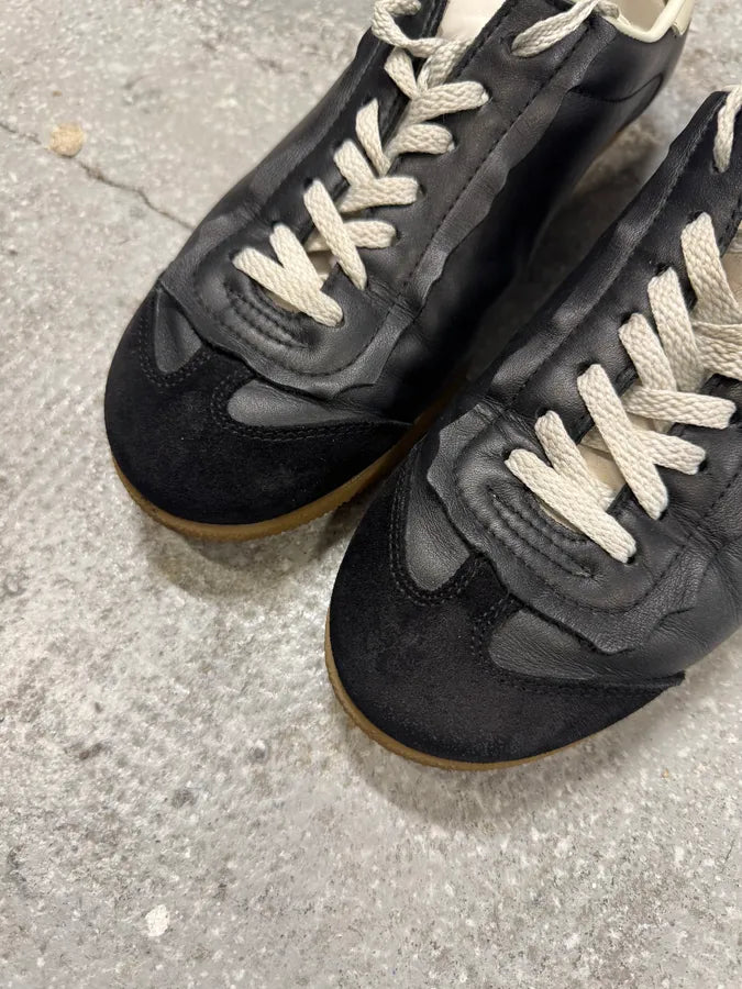 Maison Margiela Black Pure Leather Army Shoes AnwOuxy 2