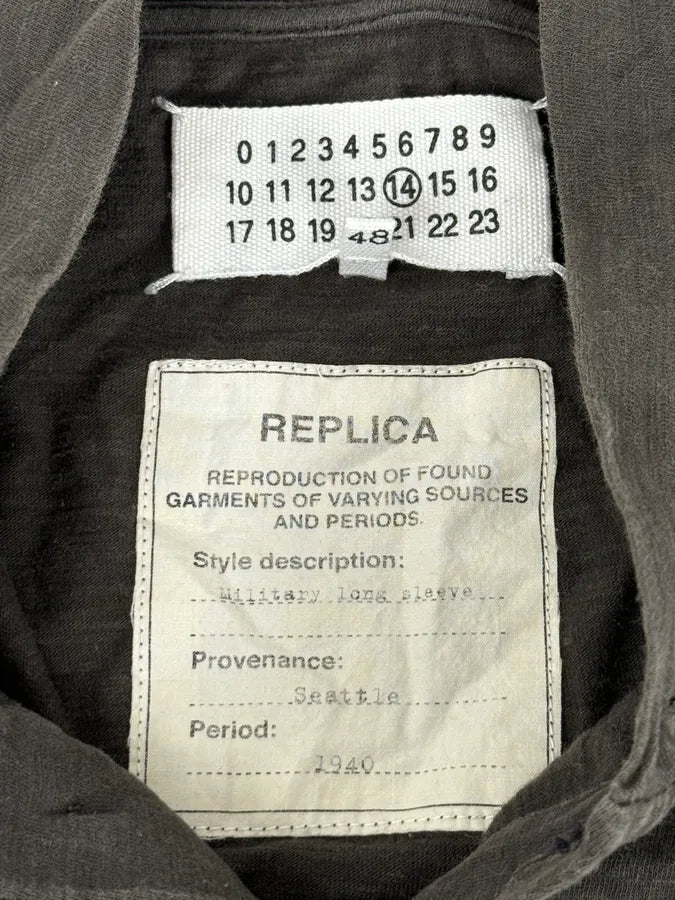 AW2014 Maison Margiela Grey Signature Henley Longsleeves nJZvonS 9