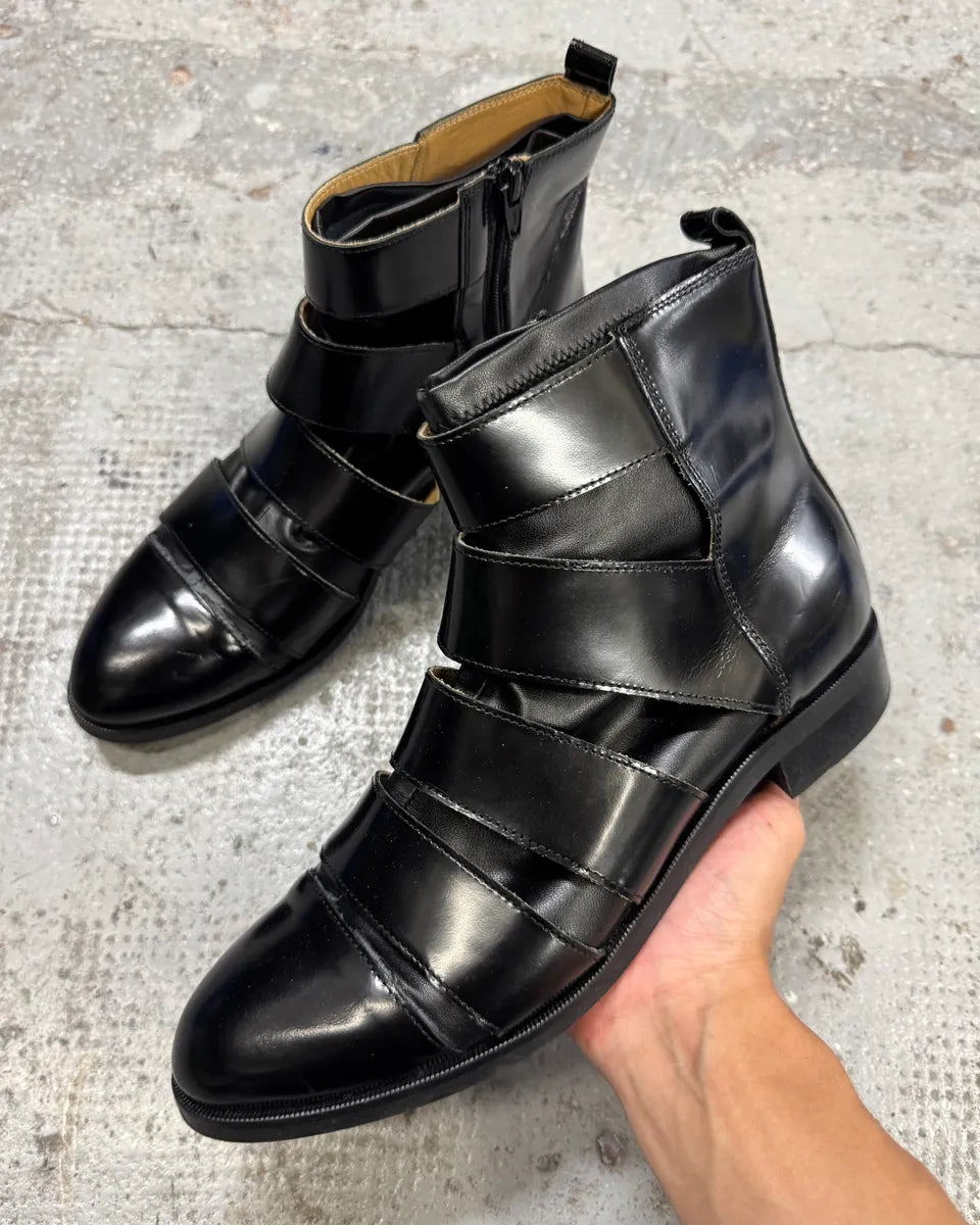Maison Margiela Black Straps Leather Boots lSFJlhK 0