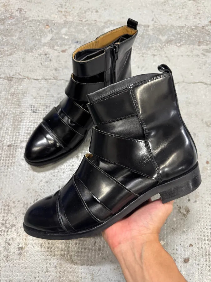 Maison Margiela Black Straps Leather Boots lSFJlhK 1