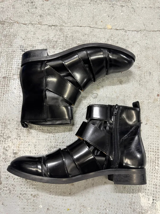 Maison Margiela Black Straps Leather Boots lSFJlhK 5