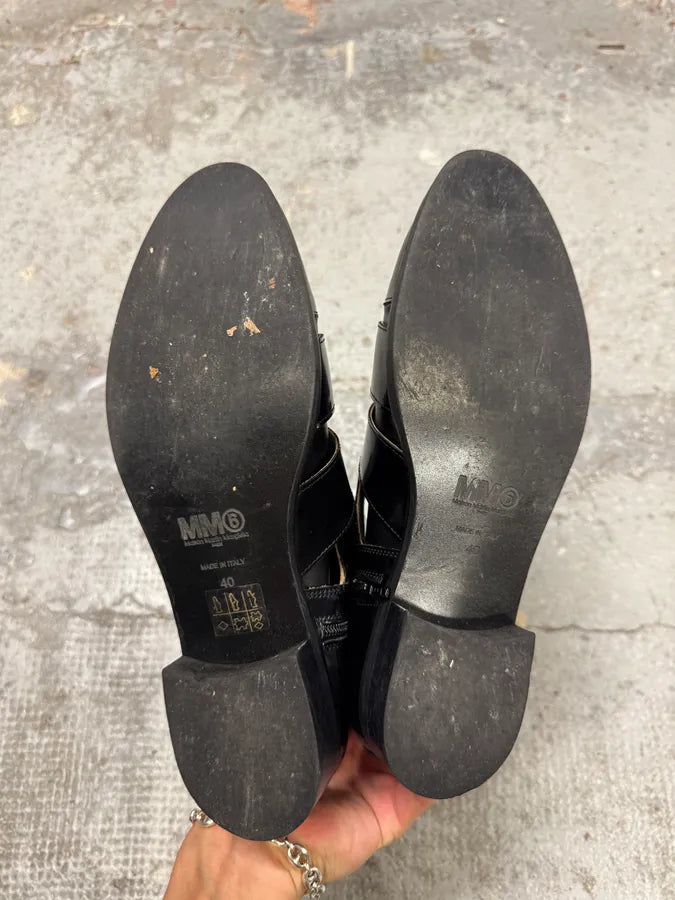 Maison Margiela Black Straps Leather Boots lSFJlhK 8