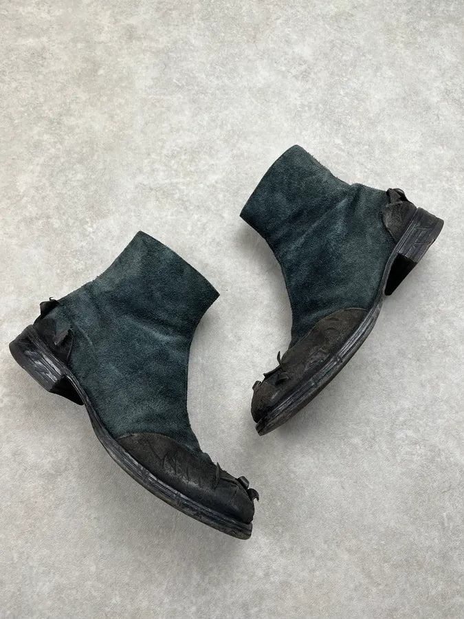 Maison Margiela Black Suede Ruched Toe Boots HdMLqxv 1