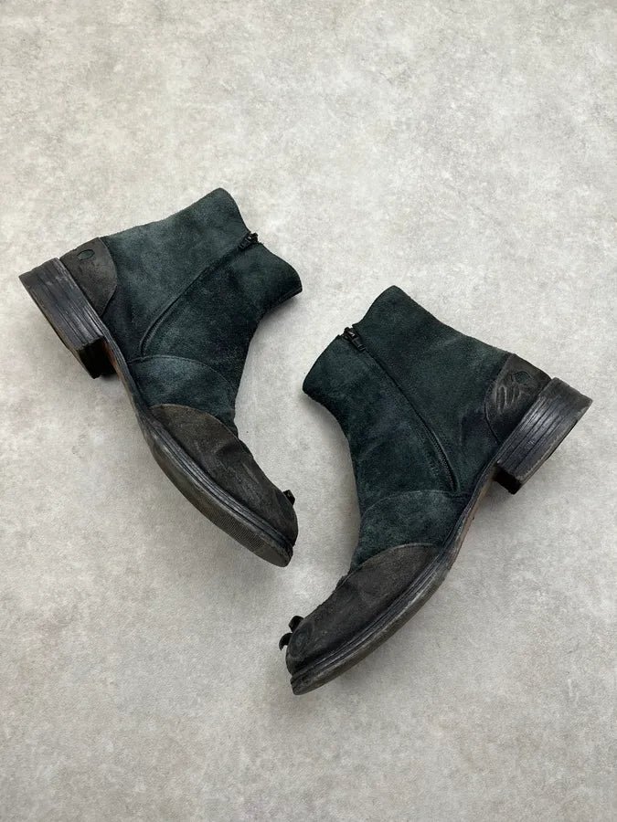 Maison Margiela Black Suede Ruched Toe Boots HdMLqxv 2