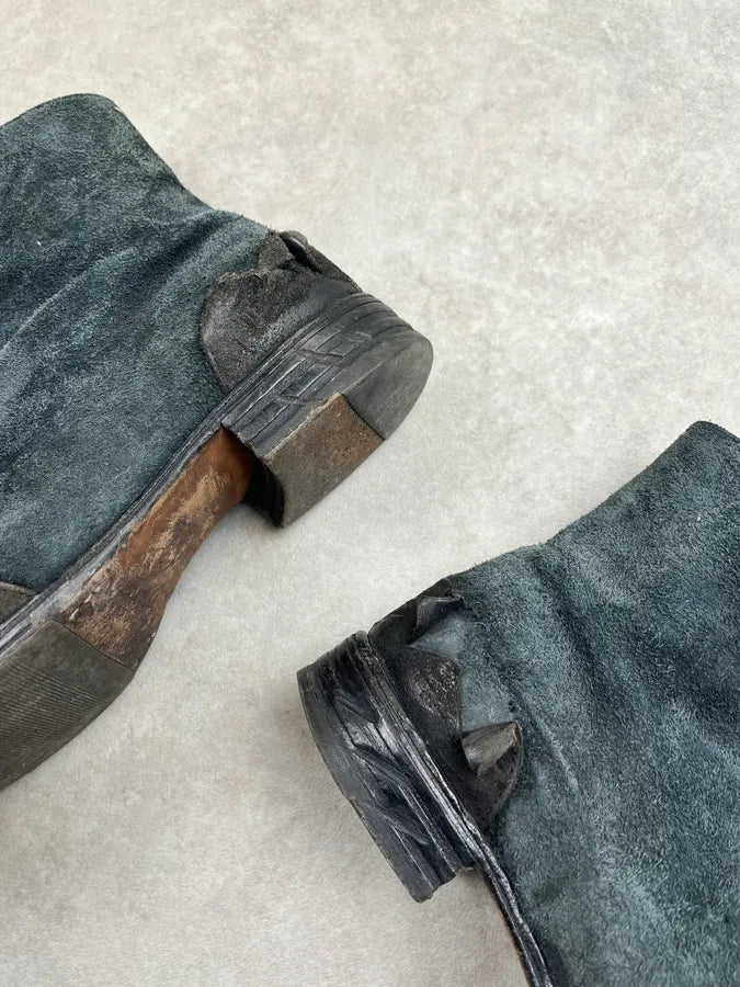 Maison Margiela Black Suede Ruched Toe Boots HdMLqxv 4