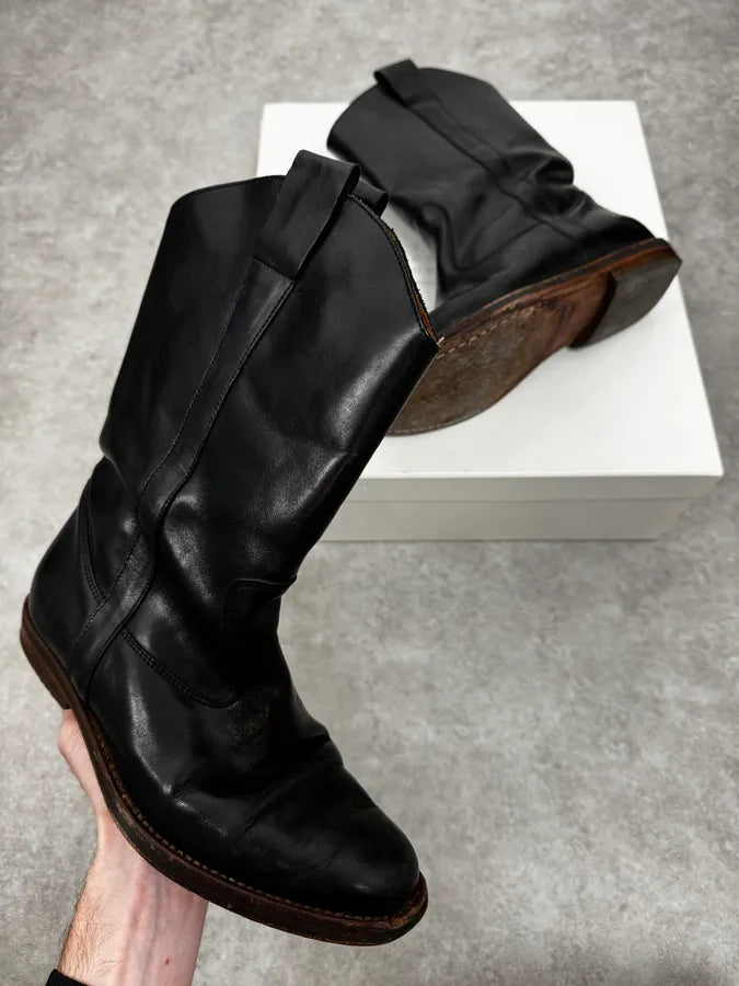 Maison Margiela Black Western Texan Black Ankle Leather Boots nkAlLno 0