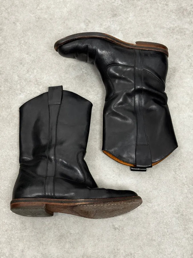 Maison Margiela Black Western Texan Black Ankle Leather Boots nkAlLno 1